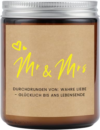 Blumuze Hochzeitsgeschenke für Brautpaar, Duftkerzen Geschenke Hochzeit für Paare, Mr und Mrs Verlobungsgeschenk für Beide, Jahrestag Geschenk zur Hochzeit,Jahrestag Geschenk für Ihn Sie von Blumuze