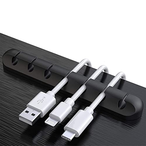 Kabelhalter Clips mit 7 Löchern, Kabelmanagementsystem Selbstklebend Schwarz für Büro Ladegerät Kabel Management Kit für Nachttisch Home Office von Blyge