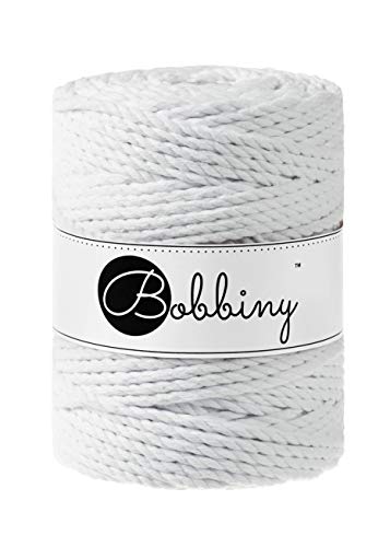 Bobbiny Makramee-Schnur, XXL, 5 mm, 3-lagig, Weiß, 100 m von Bobbiny