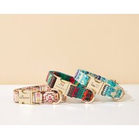 Boho Hundehalsband Und Leine Set, Personalisierter Haustiername Id Graviert Auf Metallschnalle, Benutzerdefinierte Niedliche Welpenhalsband von Bobocollar