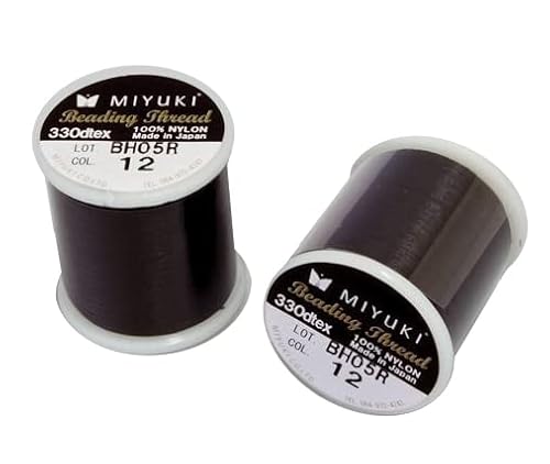 1 pcs Miyuki beading nylon pre-waxed thread 0.2 mm (B) x 50 m black 12 von Bohemia Crystal Valley