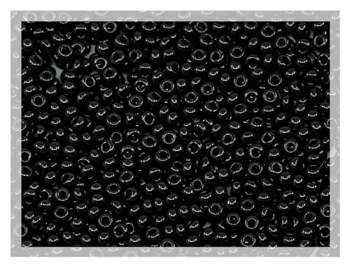 1800 pcs (20g) Preciosa Ornela Seed Beads 10/0 (2.3mm-0.8mm hole), Rocailles for embroidery, bracelets, DIY and other craft projects including jewelry making and cloth making, opaque jet black 23980 von Bohemia Crystal Valley