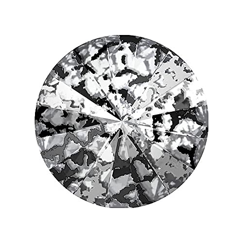 2 stk SWAROVSKI CRYSTALS Stones Rivoli 1122 Chaton, SS47 (10 mm) Crystal Black Patina F (Swarovski-Kristalle Steine ​​Rivoli 1122 Chaton Kristallschwarze Patina) von Bohemia Crystal Valley