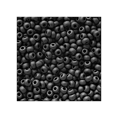 20 g Rocailles PRECIOSA seed beads, 10/0 (approx. 2.3 mm) black matte (Rocailles Preciosa-Samenperlen Schwarz matt) von Bohemia Crystal Valley
