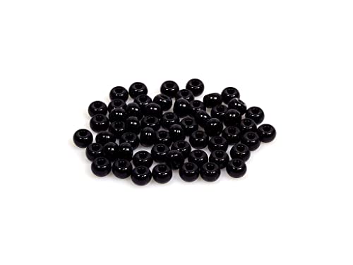 20 g Rocailles PRECIOSA seed beads, 11/0 (approx. 2.1 mm) black (Rocailles preciosa Samenperlen) von Bohemia Crystal Valley