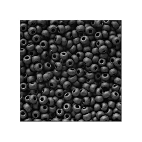 20 g Rocailles PRECIOSA seed beads, 8/0 matt black (Rocailles preciosa Samenperlen Mattschwarz) von Bohemia Crystal Valley