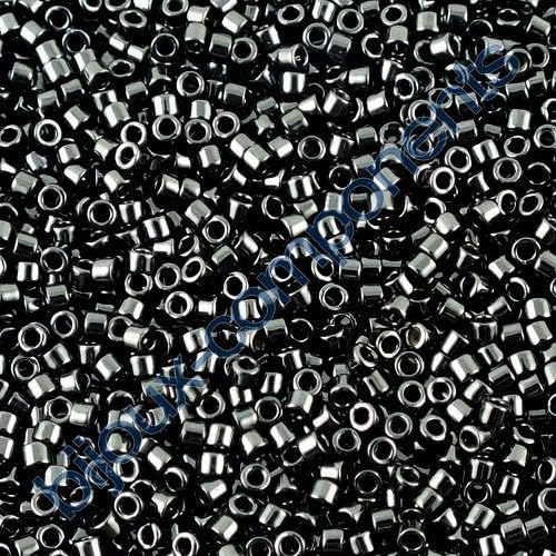 5 g Miyuki DELICA Seed Beads Rocailles, size 11/0, Black (# DB0010), Japan, Glass von Bohemia Crystal Valley