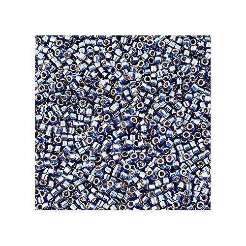 5 g Miyuki Delica Rocailles Seed Beads, 11/0 (1.6 mm) Inside Dyed Midnight Blue Luster (Miyuki Delica Rocailles Samenperlen Blau) von Bohemia Crystal Valley