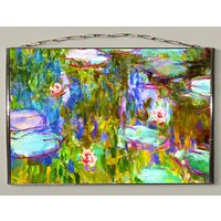 Claude Monet - Seerosen Vi., Glasmalerei Und Druck Auf Leinwand. | Leinwand 280 G/M² Matt. Geschenk. Geschenk von Bohemiaimage