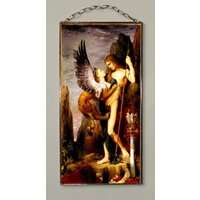 Gustave Moreau - Ödipus Und Die Sphinx, Glasmalen Druck Auf Leinwand | 280 G/M² Starke Leinwand, Matt von Bohemiaimage