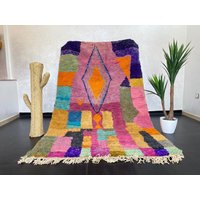 Mehrfarbiger Bodenteppich Boho Teppich Bernadette Vintage Berber Teppiche Umweltfreundliche Handgemachte Raumdekoration. 8, 5 X 5, 3 Ft von Bohemiamarrakech