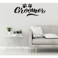 Groomer Zeichen Vinyl Wand Aufkleber Grooming Salon Haustier Liebhaber Tier Pfoten Wandbild | #3233Da von BoldArtsy