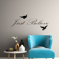 Just Bealieve Vinyl Wand Aufkleber Vögel Relax Yoga Zimmer Wandbild | #3257Da von BoldArtsy