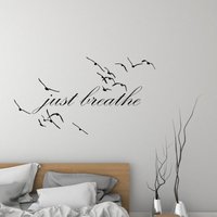 Just Breathe Vinyl Wand Aufkleber Vögel Schlafzimmer Yoga Entspannung Dekor Wandbild | #3254Da von BoldArtsy