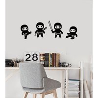 Little Ninjas Vinyl Wandtattoal Krieger Kinderzimmer Dekoration Idee Aufkleber Wandbild | #3192Da von BoldArtsy
