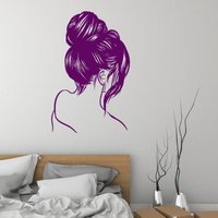 Schöne Frau Zurück Vinyl Wand Aufkleber Mädchen Zimmer Schönheit Salon Wandbild | #3308Da von BoldArtsy