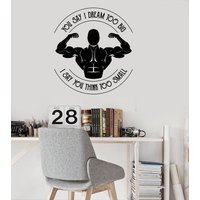 Sport Motivation Vinyl Wandtattoo Fitness Zitat Worte Dream Big Aufkleber Wandbild | #3213Da von BoldArtsy