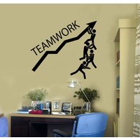 Teamwork Vinyl Wandaufkleber Team Work Workers Business Büroraum Aufkleber Wandbild | #3251Da von BoldArtsy