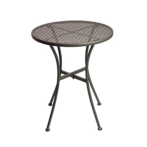 Bolero Bistrotisch aus Stahl, mit Muster, rund, für Restaurant, Bar, Café, grau von Bolero