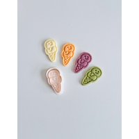 Smiley Eistüte Ausstecher | Stempel Set Sommer Süßigkeiten Doppelte Kugel Eis Ausstechform 3D Gedruckt von BonBunnyBake