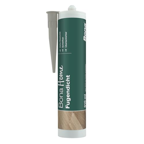 Bona Home Fugendicht Grau 310 ml, Fugendichtung, Fugenfüller, Füllmasse, Holzkitt Reparaturset, Reparaturmasse, Holzspachtelmasse, Parkett Dichtstoff, Fertigmörtel von Bona