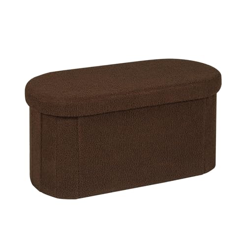 Bonlife Sitzbank mit Stauraum, klappbare Sitztruhe, Aufbewahrungsbox, Fußbank,Elliptisch,76x38x38cm,Braun,bis 120 kg belastbar, für Wohnzimmer Schlafzimmer Flur Bonlife Sitzbank mit Stauraum, klappbare Sitztruhe, Aufbewahrungsbox, Fußbank,Elliptisch,76x38x38cm,Braun,bis 120 kg belastbar, für Wohnzimmer Schlafzimmer Flur von Bonlife