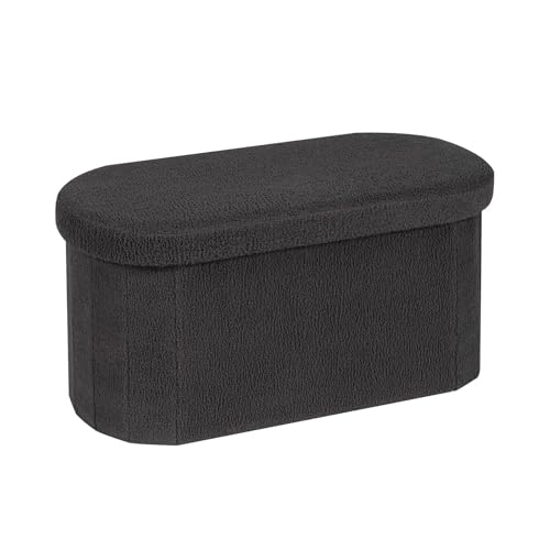 Bonlife 76 cm Sitzbank mit Stauraum, klappbare Sitztruhe, Aufbewahrungsbox, Fußbank,Elliptisch,76x38x38cm,Grau,bis 120 kg belastbar, für Wohnzimmer Schlafzimmer Flur Bonlife 76 cm Sitzbank mit Stauraum, klappbare Sitztruhe, Aufbewahrungsbox, Fußbank,Elliptisch,76x38x38cm,Grau,bis 120 kg belastbar, für Wohnzimmer Schlafzimmer Flur von Bonlife