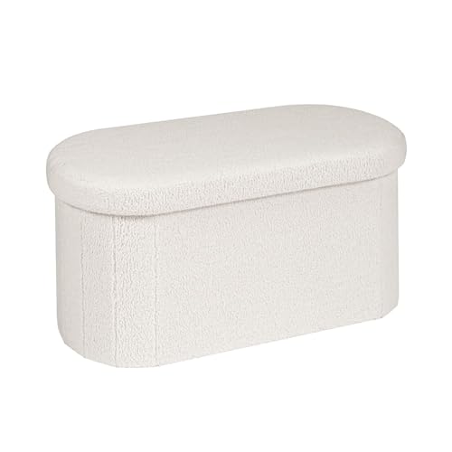 Bonlife Sitzbank mit Stauraum, klappbare Sitztruhe, Aufbewahrungsbox, Fußbank,Elliptisch,76x38x38cm,Weiß,für Wohnzimmer Schlafzimmer Flur,bis 120 kg belastbar Bonlife Sitzbank mit Stauraum, klappbare Sitztruhe, Aufbewahrungsbox, Fußbank,Elliptisch,76x38x38cm,Weiß,für Wohnzimmer Schlafzimmer Flur,bis 120 kg belastbar von Bonlife