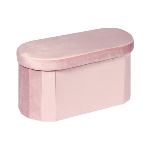 Bonlife Sitzbank mit Stauraum,klappbare Sitztruhe, Aufbewahrungsbox, Fußbank, Oval, für Flur, Wohnzimmer und Schlafzimmer, Rosa, 76x38x38 cm Bonlife Sitzbank mit Stauraum,klappbare Sitztruhe, Aufbewahrungsbox, Fußbank, Oval, für Flur, Wohnzimmer und Schlafzimmer, Rosa, 76x38x38 cm von Bonlife