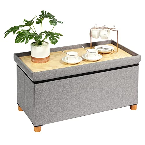 Bonlife Sitzbank mit Stauraum,klappbare Sitztruhe, Aufbewahrungsbox, Fußbank, Rechteck, für Flur, Wohnzimmer und Schlafzimmer, Grau, 76x38x38 cm Bonlife Sitzbank mit Stauraum,klappbare Sitztruhe, Aufbewahrungsbox, Fußbank, Rechteck, für Flur, Wohnzimmer und Schlafzimmer, Grau, 76x38x38 cm von Bonlife
