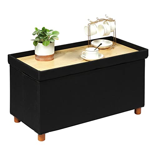 Bonlife Sitzbank mit Stauraum,klappbare Sitztruhe, Aufbewahrungsbox, Fußbank, Rechteck, für Flur, Wohnzimmer und Schlafzimmer, Schwarz, 76x38x38 cm Bonlife Sitzbank mit Stauraum,klappbare Sitztruhe, Aufbewahrungsbox, Fußbank, Rechteck, für Flur, Wohnzimmer und Schlafzimmer, Schwarz, 76x38x38 cm von Bonlife