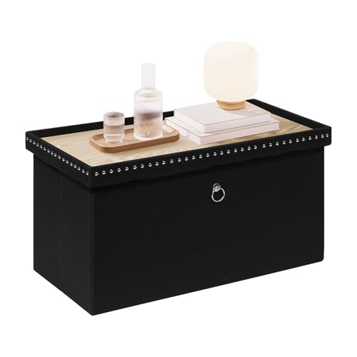 Bonlife Sitzbank mit Stauraum,klappbare Sitztruhe, Aufbewahrungsbox, Fußbank, Rechteck, für Flur, Wohnzimmer und Schlafzimmer, Schwarz, 80x40x40 cm Bonlife Sitzbank mit Stauraum,klappbare Sitztruhe, Aufbewahrungsbox, Fußbank, Rechteck, für Flur, Wohnzimmer und Schlafzimmer, Schwarz, 80x40x40 cm von Bonlife