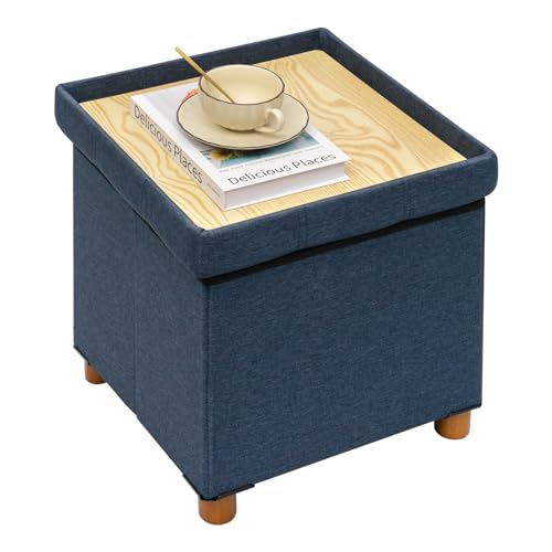 Bonlife Sitzhocker mit Stauraum,klappbare Sitztruhe, Aufbewahrungsbox, Fußbank, Quadratisch, für Flur, Wohnzimmer und Schlafzimmer, Blau,38x38x38 cm Bonlife Sitzhocker mit Stauraum,klappbare Sitztruhe, Aufbewahrungsbox, Fußbank, Quadratisch, für Flur, Wohnzimmer und Schlafzimmer, Blau,38x38x38 cm von Bonlife