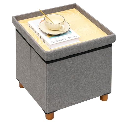 Bonlife Sitzhocker mit Stauraum,klappbare Sitztruhe, Aufbewahrungsbox, Fußbank, Quadratisch, für Flur, Wohnzimmer und Schlafzimmer, Grau, 38x38x38 cm Bonlife Sitzhocker mit Stauraum,klappbare Sitztruhe, Aufbewahrungsbox, Fußbank, Quadratisch, für Flur, Wohnzimmer und Schlafzimmer, Grau, 38x38x38 cm von Bonlife