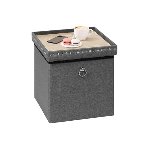 Bonlife Sitzhocker mit Stauraum,klappbare Sitztruhe, Aufbewahrungsbox, Fußbank, Quadratisch, für Flur, Wohnzimmer und Schlafzimmer, Grau, 40x40x40cm Bonlife Sitzhocker mit Stauraum,klappbare Sitztruhe, Aufbewahrungsbox, Fußbank, Quadratisch, für Flur, Wohnzimmer und Schlafzimmer, Grau, 40x40x40cm von Bonlife
