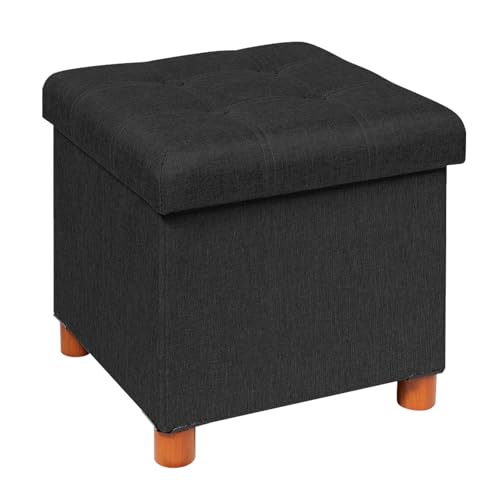 Bonlife Sitzhocker mit Stauraum,klappbare Sitztruhe, Aufbewahrungsbox, Fußbank, Quadratisch, für Flur, Wohnzimmer und Schlafzimmer, Schwarz, 38x38x38 cm Bonlife Sitzhocker mit Stauraum,klappbare Sitztruhe, Aufbewahrungsbox, Fußbank, Quadratisch, für Flur, Wohnzimmer und Schlafzimmer, Schwarz, 38x38x38 cm von Bonlife
