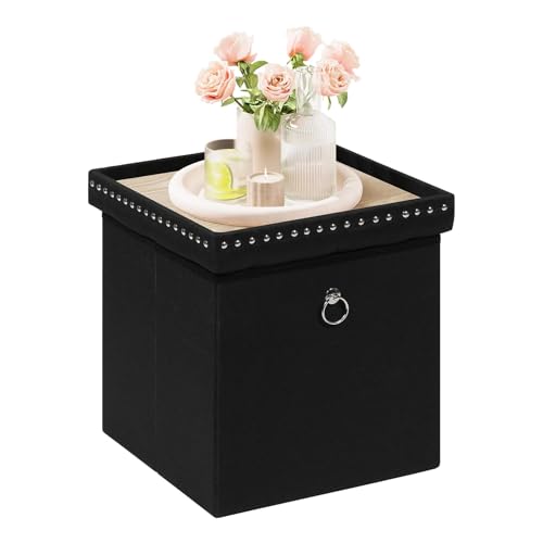 Bonlife Sitzhocker mit Stauraum,klappbare Sitztruhe, Aufbewahrungsbox, Fußbank, Quadratisch, für Flur, Wohnzimmer und Schlafzimmer, Schwarz, 40x40x40cm Bonlife Sitzhocker mit Stauraum,klappbare Sitztruhe, Aufbewahrungsbox, Fußbank, Quadratisch, für Flur, Wohnzimmer und Schlafzimmer, Schwarz, 40x40x40cm von Bonlife