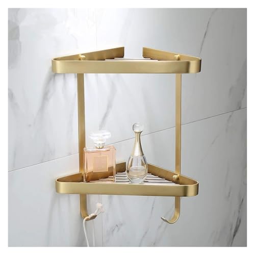 BooeDareno Badezimmer Eckregal Messing Gebürstet Gold Wandmontage, 1 Ablage, minimalistischer Stil BooeDareno Badezimmer Eckregal Messing Gebürstet Gold Wandmontage, 1 Ablage, minimalistischer Stil von BooeDareno
