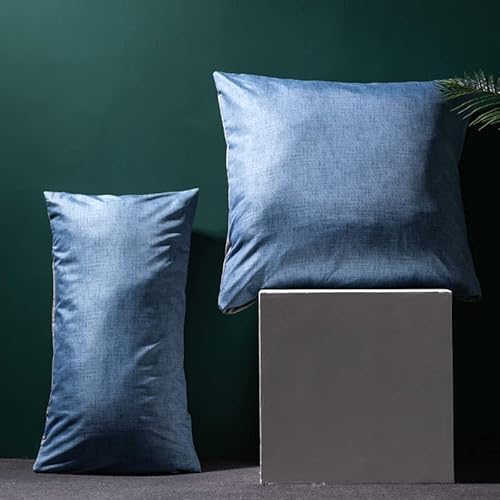 Boqingzhu Kissenbezug 40 x 80cm Uni Blau Grau Anthrazit Mikrofaser Wende Kopfkissenbezug 2er Set von Boqingzhu