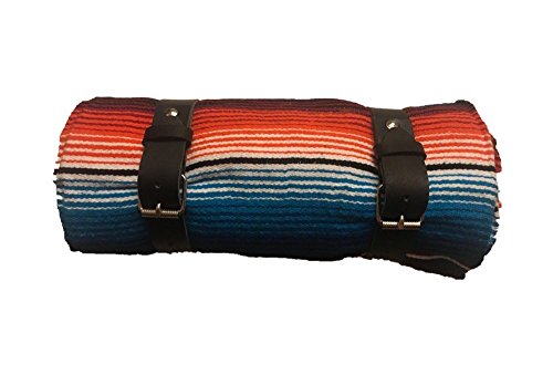 Bunte Serape-Rolldecke mit Lederriemen für Harley Davidson von Border Town Industries