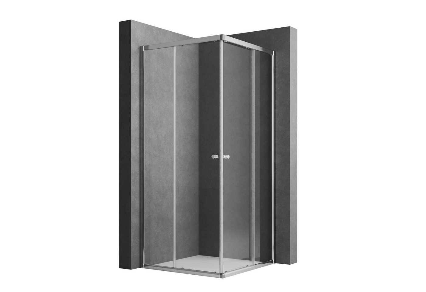 Boromal Eckdusche Duschkabine 100x100 Schwarz Chrom H:185/195cm Schiebetür Eckeinstieg, BxT: 100x100 cm, 5mm ESG Sicherheitsglas, Duschwand für Dusche, (980-1000)x(980-1000)mm, Alu Rahmen, Aluprofile, Doppelten Türrollen, Schnellfreigabefunktion von Boromal