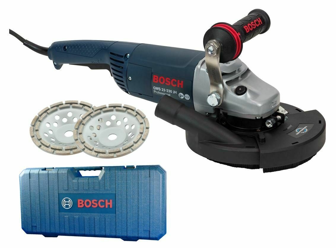 Bosch / Trongaard Winkelschleifer / Betonschleifer- / Estrichschleifer-Set / 2.200W/ 180mm, (Komplett-Set) von Bosch / Trongaard