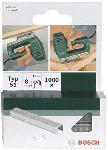 Bosch 1000x Klammer Typ 51 (Papier, Folien, Kunststoffplatten, Tapetenkleister, Akustikplatten, GFK, 10 x 1 x 6 mm, Zubehör Tacker) von Bosch Accessories