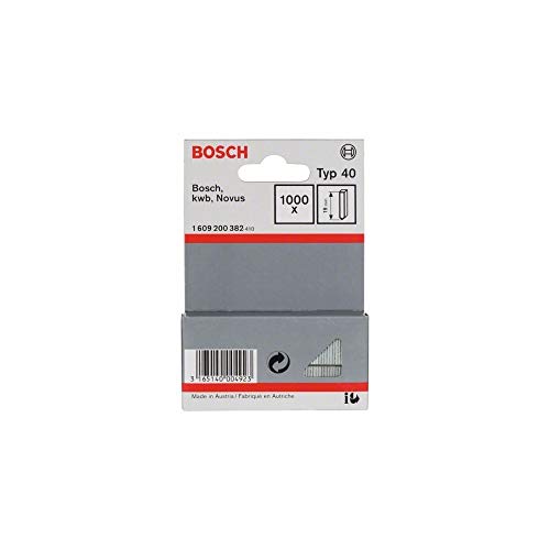 Bosch Professional 1000x Stift Typ 40 (für Natürliche Materialien, Teppich, 19 mm, Zubehör Tacker) von Bosch Accessories