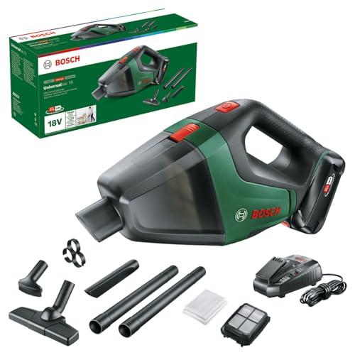 Bosch Home and Garden Bosch Akku-Handstaubsauger UniversalVac 18 (mit Akku, 18 Volt System, mit Zubehörset, im Karton), Testnote: sehr gut (Magazin: selber machen), Grün von Bosch Home and Garden