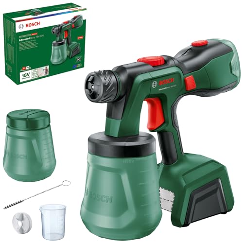 Bosch Akku-Farbsprühsystem AdvancedSpray 18V-500 (für Dispersions-/Latexfarben, Lasuren und Lacke; 3 m²/min; 2x 1200-ml-Becher; 18V-System; ohne Akku) von Bosch Home and Garden