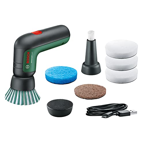 Bosch Home and Garden Akku Reinigungsbürste UniversalBrush(3,6-V-Akku, 1 Micro-USB-Kabel und 4 Reinigungsaufsätze) & Melamin-Schaumstoffpad für Akku Reinigungsbürste UniversalBrush (3 Stück enthalten) von Bosch Home and Garden