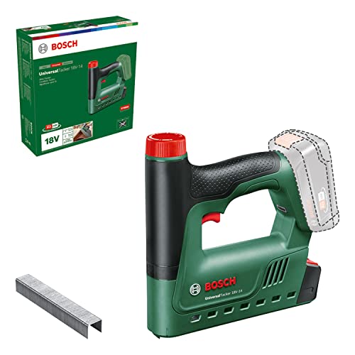 Bosch Home and Garden Bosch Akku-Tacker UniversalTacker 18V-14 (Tackern/heften in Weich-und Hartholz; für Klammern und Nägel; Schnellfeuermodus; 18 Volt System; mit 1000 Feindrahtklammern; ohne Akku) von Bosch Home and Garden