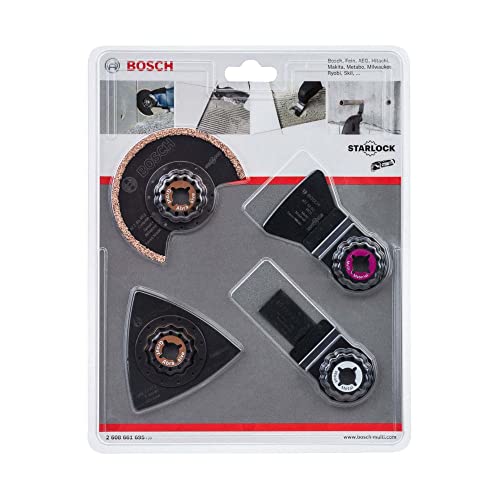 Bosch Accessories Bosch Professional Fliesen-Set 4tlg. (Mörtel und Fliesenkleber, Starlock, Zubehör für Multifunktionswerkzeuge) von Bosch Accessories