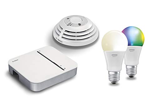 Bosch Smart Home & LEDVANCE Rauchmelder Starter Set mit App-Funktion und integrierten LED Lampen (kompatibel mit Apple HomeKit) von Bosch Smart Home
